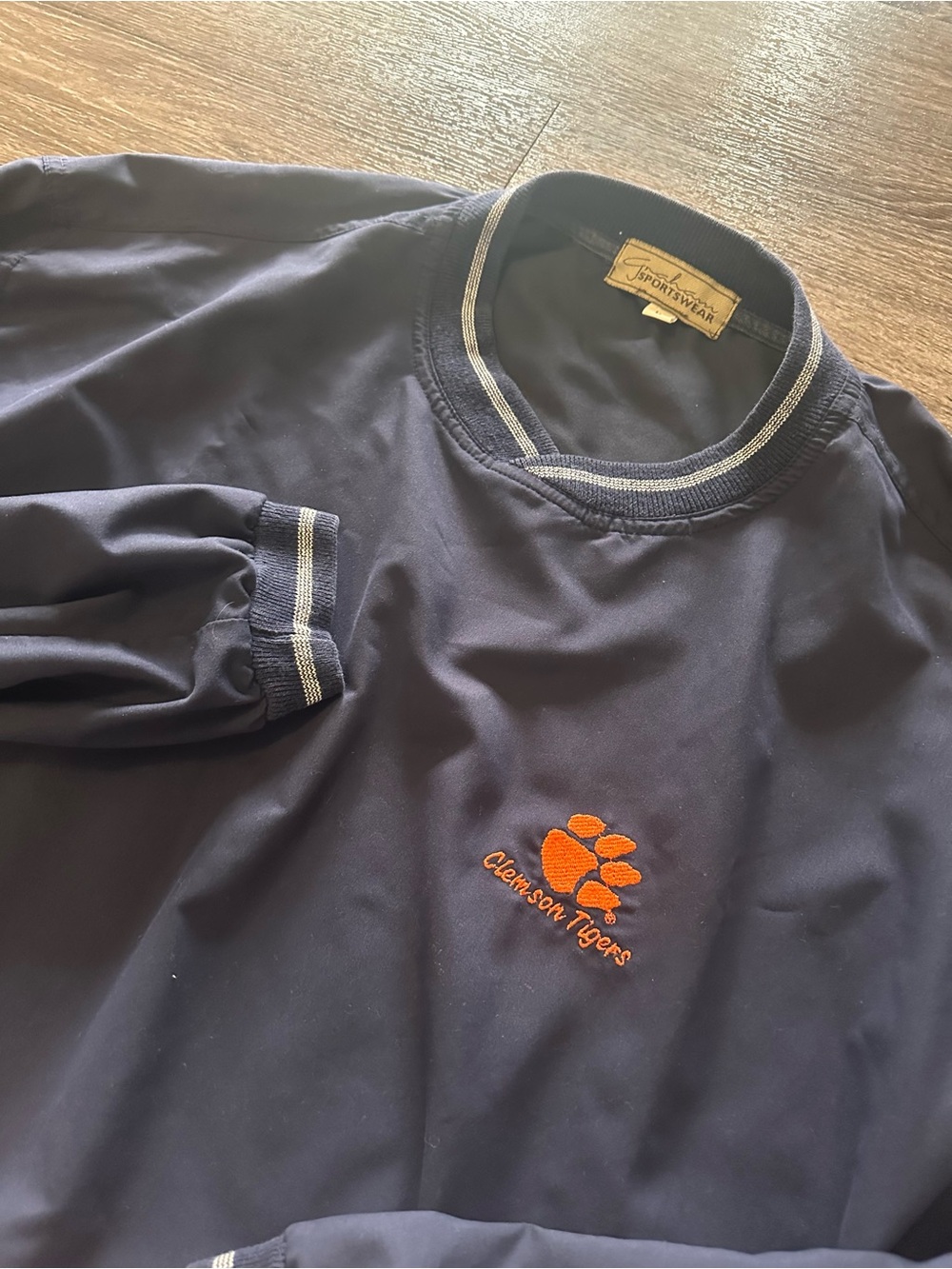 Graham Sportswear Clemson Tigers Navy/Orange Pullover Sweatshirt Men's L vintage